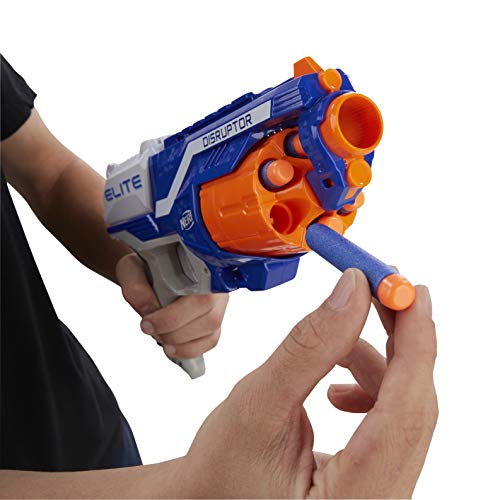 Nerf Disruptor Elite Blaster 6-Dart Rotating Drum, Slam Fire, Includes 6 Official Elite Darts for Children, Teens, Adults - Multicolor