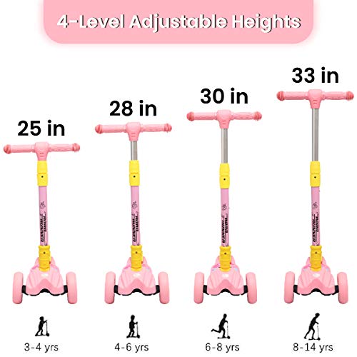 R for Rabbit Road Runner Kick Scooter for Kids of Above 3 Years, Weight Capacity 75Kgs (Pink)