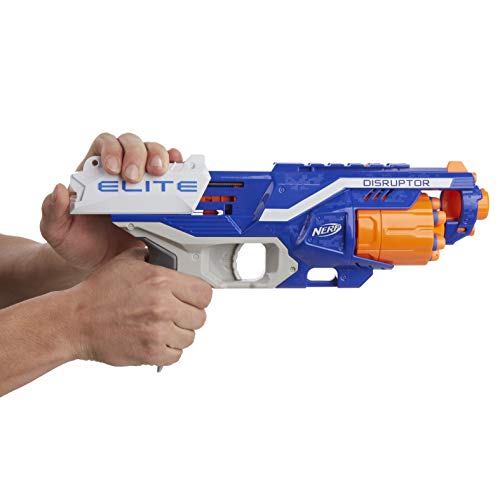 Nerf Disruptor Elite Blaster 6-Dart Rotating Drum, Slam Fire, Includes 6 Official Elite Darts for Children, Teens, Adults - Multicolor