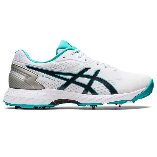 ASICS 350 Not Out FF Cricket Spikes Shoes for Batting & Fielding - White/Sea Glass