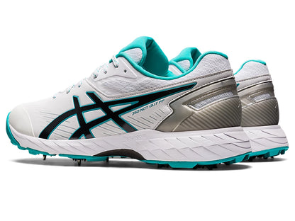 ASICS 350 Not Out FF Cricket Spikes Shoes for Batting & Fielding - White/Sea Glass