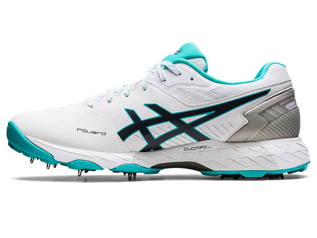 ASICS 350 Not Out FF Cricket Spikes Shoes for Batting & Fielding - White/Sea Glass