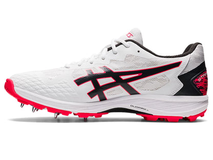 ASICS Strike Rate FF Cricket Spikes Shoes for Batting & Fielding - White/Red