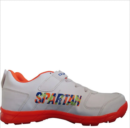 Spartan Champion Cricket Shoes (White/Orange)