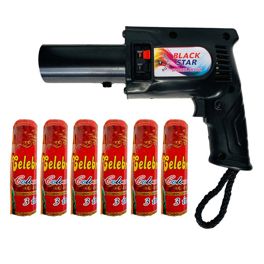 Cold Pyro 3 in 1 Color Smoke Fog 6 Shots and 1 Sparkular Gun