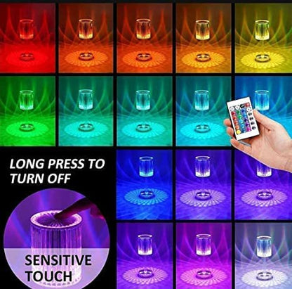 Crystal Acrylic Touch 16 Colors Changing Diamond Decorative 3D LED Table Lamp