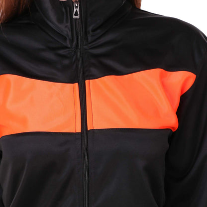 Dee Mannequin Super Poly Women Track Suit Sports (Black / Orange)