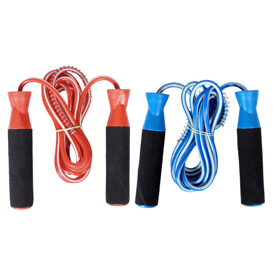 Foam Padded Fitness Skipping Rope Pack of 2 (Red / Blue)