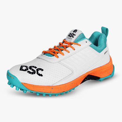 DSC Jaffa 22 Cricket Shoes (White/Blue/Orange)