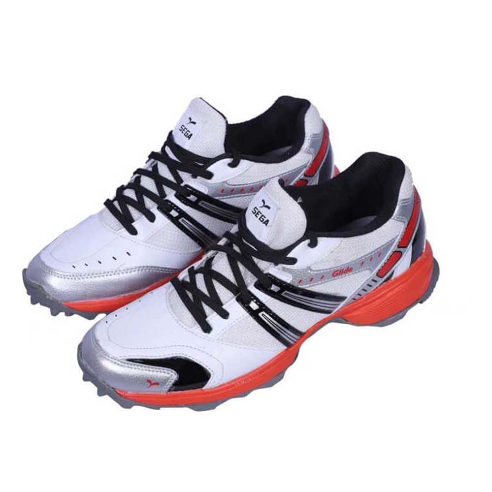 Sega Glide Cricket Shoes (White/Red)