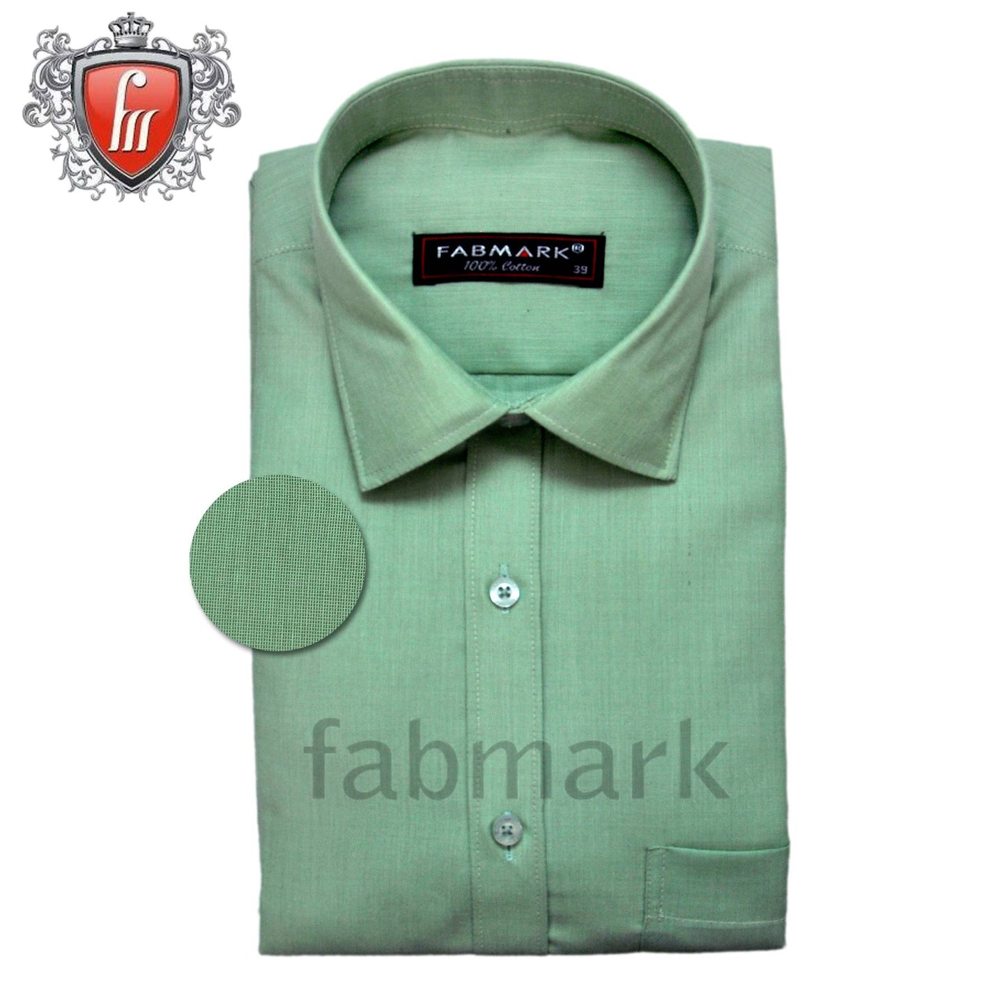 Fabmark Men's Formal Cotton Shirt Green