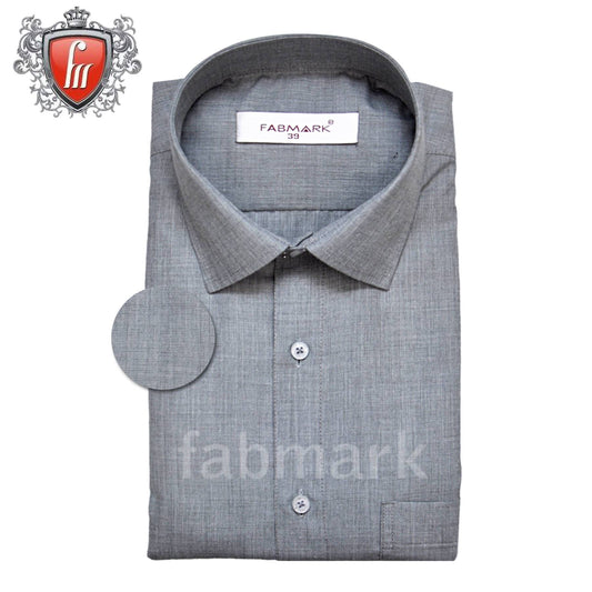 Fabmark Men's Formal Cotton Shirt Grey