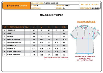 TechnoSport T-Neck Half Sleeve Half Zip Dry Fit T-Shirt for Men P-442 (Grey)