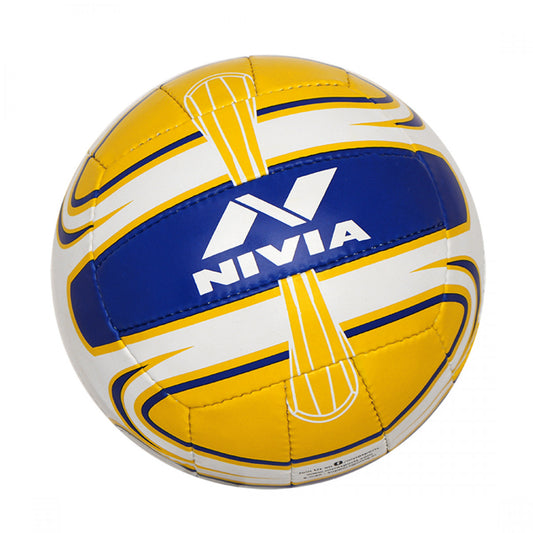 NIVIA Super Synthetic Volleyball Size – 4 (White / Yellow / Blue)