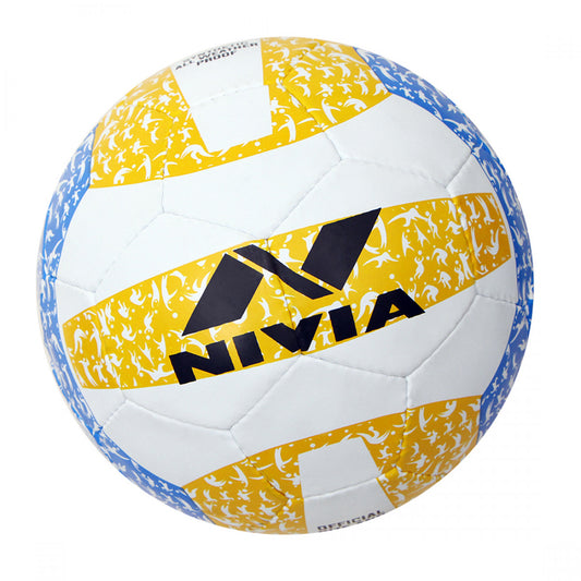 NIVIA Classic Volleyball Size – 4 (White / Yellow / Blue)