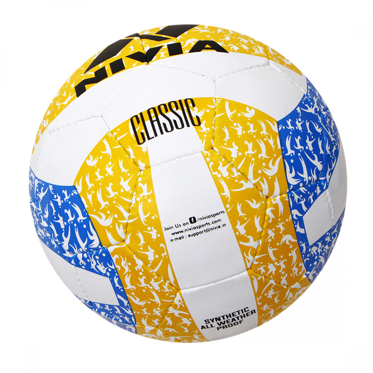 NIVIA Classic Volleyball Size – 4 (White / Yellow / Blue)