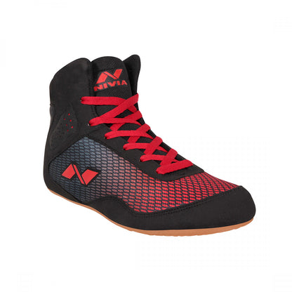 NIVIA New Wrestling- I Boxing / Wrestling Shoes for Men (Red / Black)