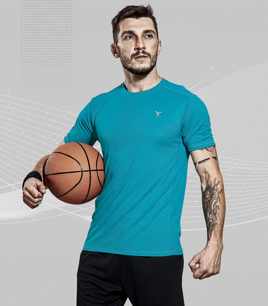 TechnoSport Crew Neck Half Sleeve Dry Fit T Shirt for Men OR-10 (Teal Blue)