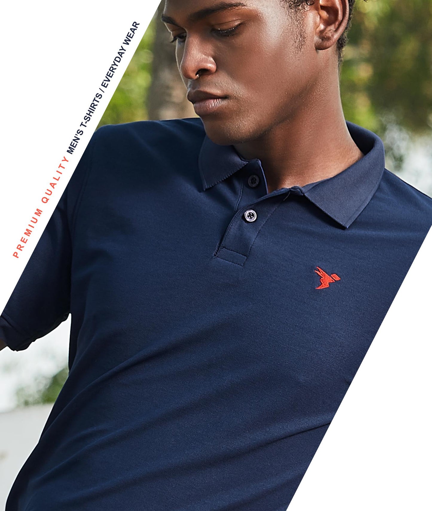 TechnoSport Polo Neck Half Sleeve Dry Fit T Shirt for Men OR-11 (Navy Blue)