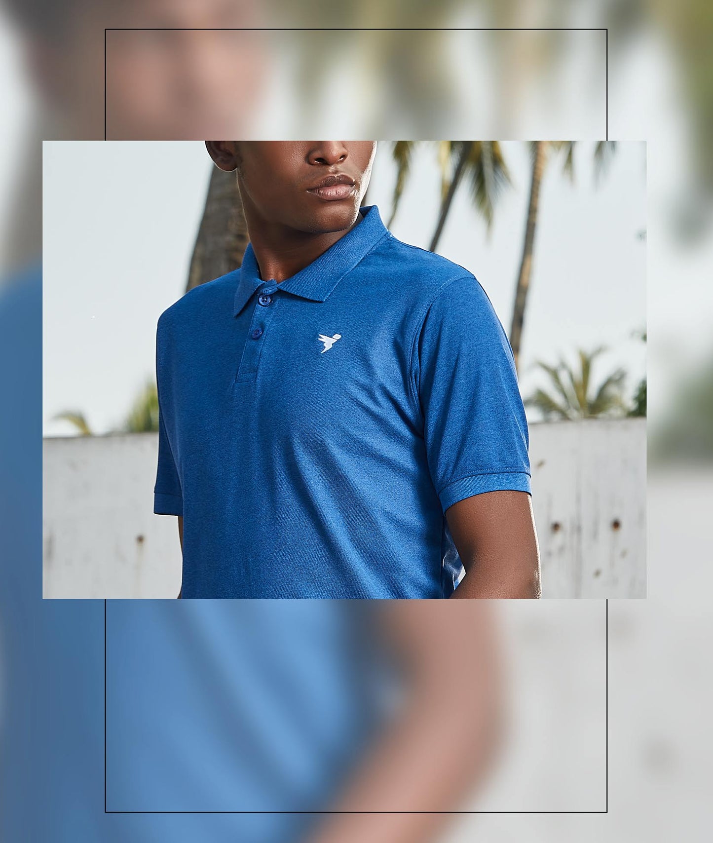 TechnoSport Polo Neck Half Sleeve Dry Fit T Shirt for Men OR-11 (Royal Blue Melange)
