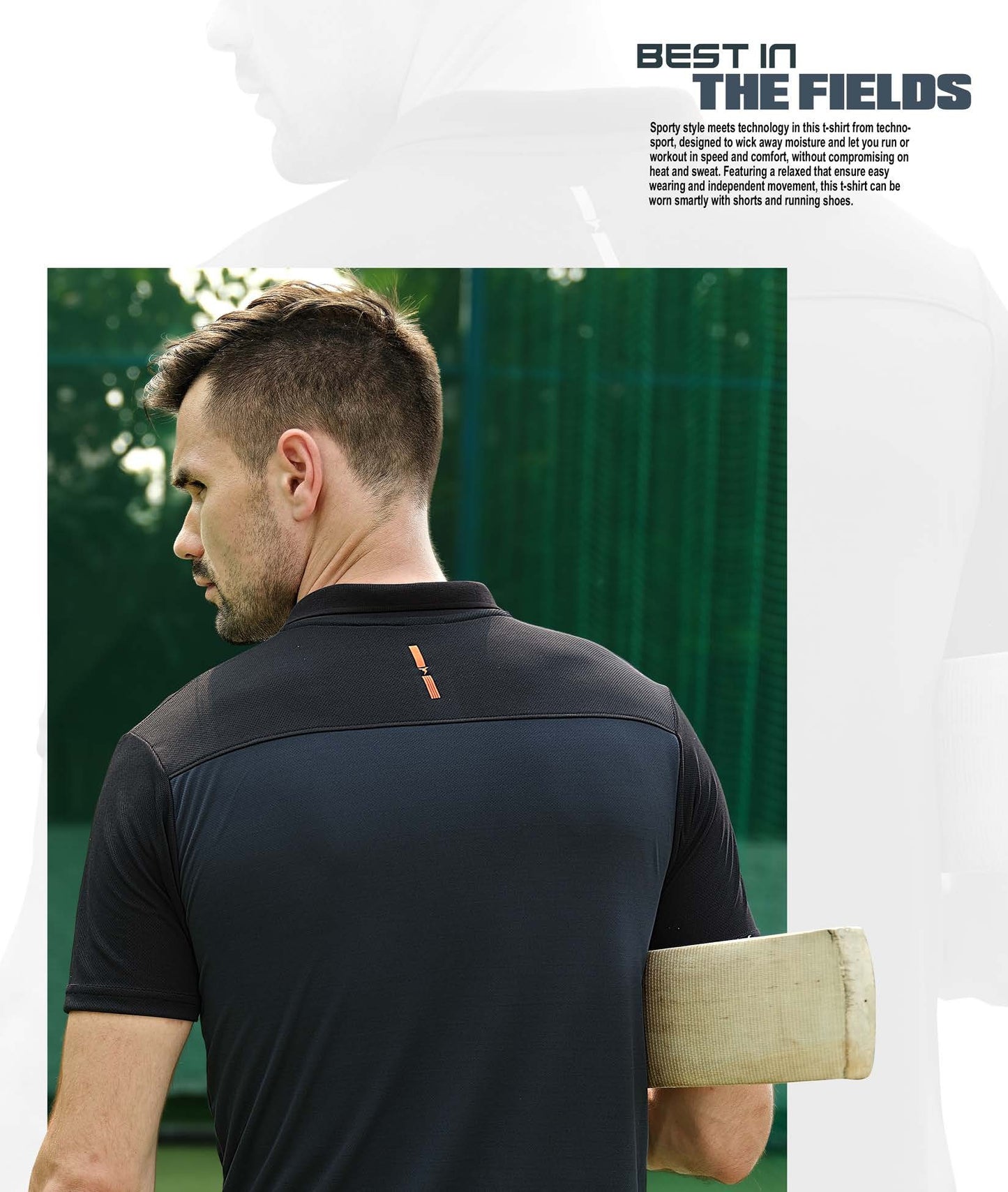 TechnoSport Polo Neck Half Sleeve Dry Fit T Shirt for Men OR-13 (Dark Grey)