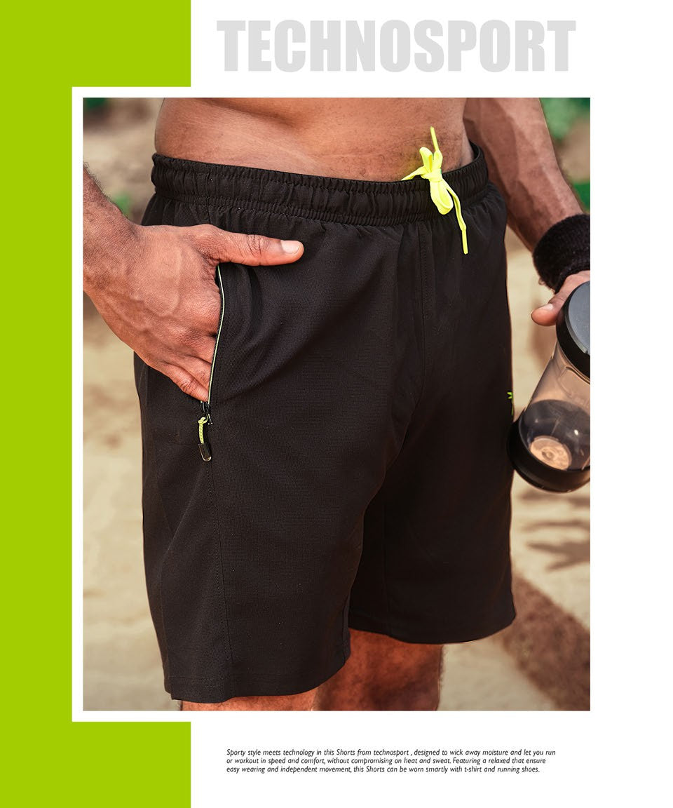 TechnoSport Men's Dry-Fit Shorts Black OR-46
