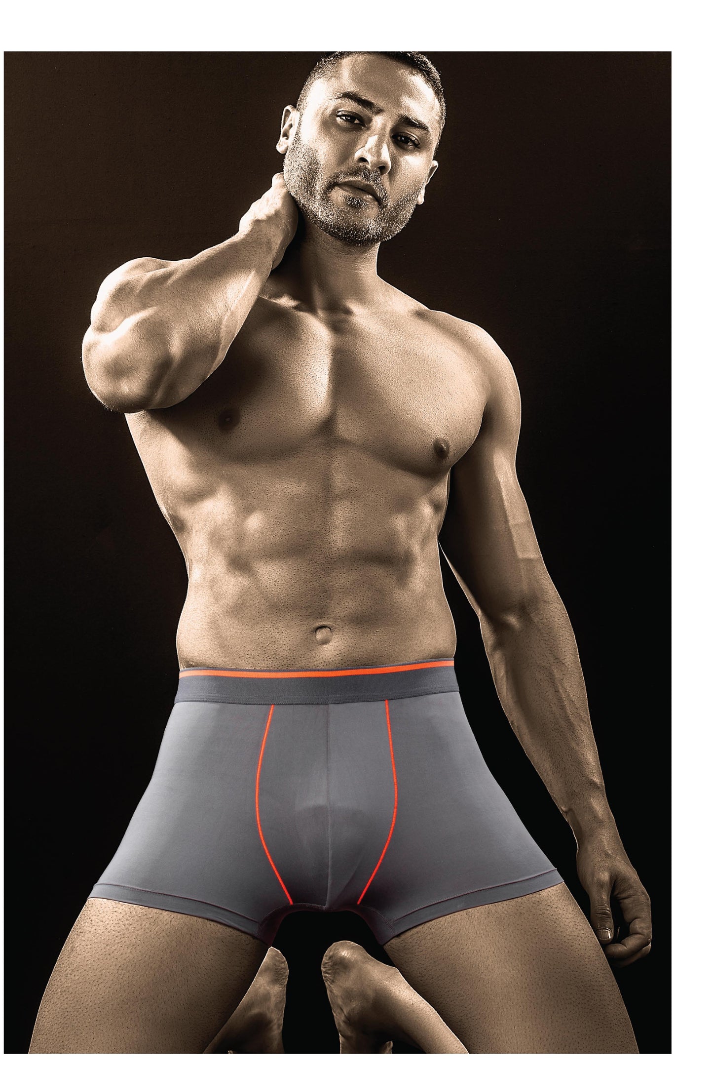 TechnoSport Anti Bacterial Innerwear For Men OR-53 (Grey/Orange)