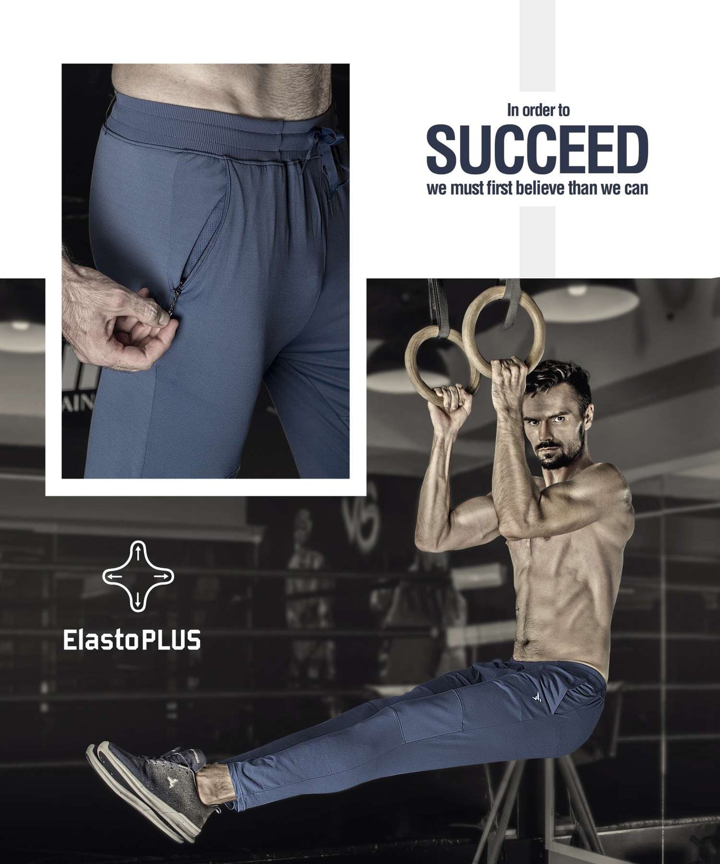 TechnoSport Men's Dry-Fit Solid Track Pants P-462 (Spanish Blue)
