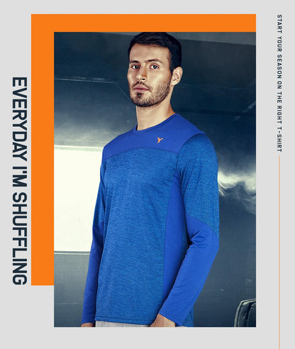 TechnoSport Crew Neck Full Sleeve Dry Fit T Shirt for Men P-473 (Royal Blue)