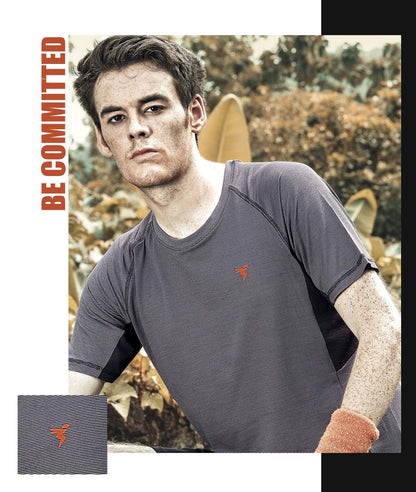 TechnoSport Crew Neck Half Sleeve Dry Fit T Shirt for Men P 485 - Grey