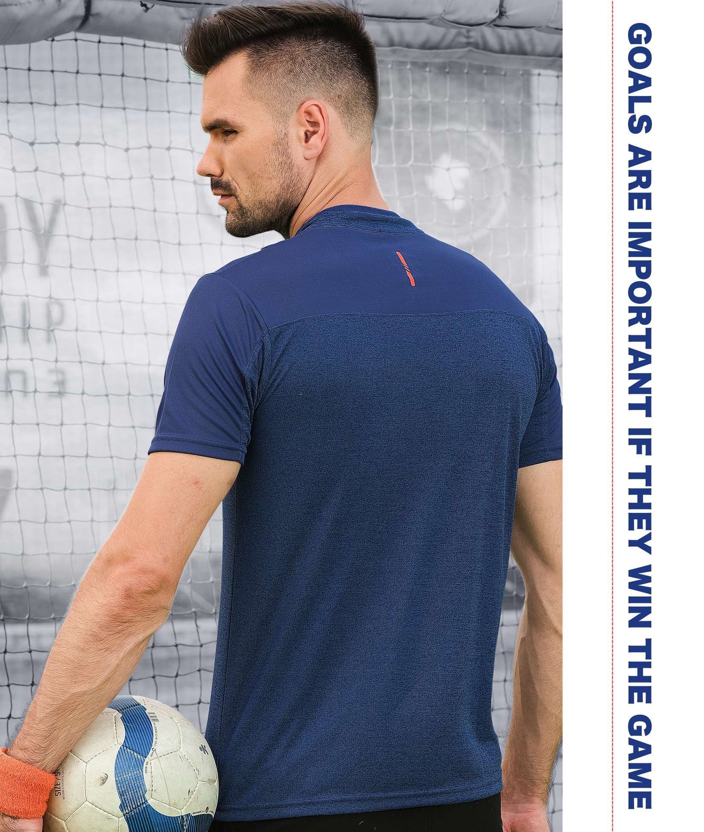 Technosport T Neck Half Zip Half Sleeve Dry Fit T Shirt for Men P 512 Royal Blue