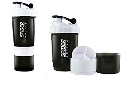 Spider Shaker Bottle for Protein and Gym use (White-500ml)