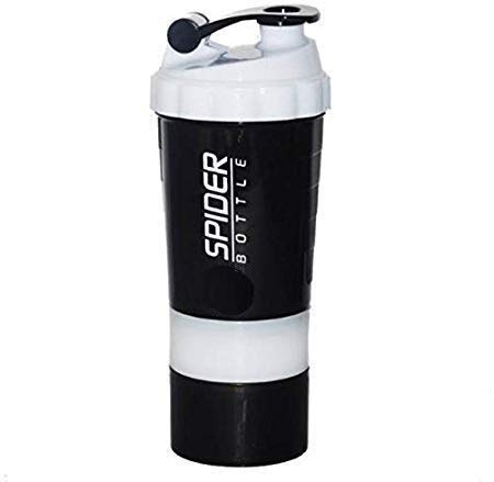 Spider Shaker Bottle for Protein and Gym use (White-500ml)