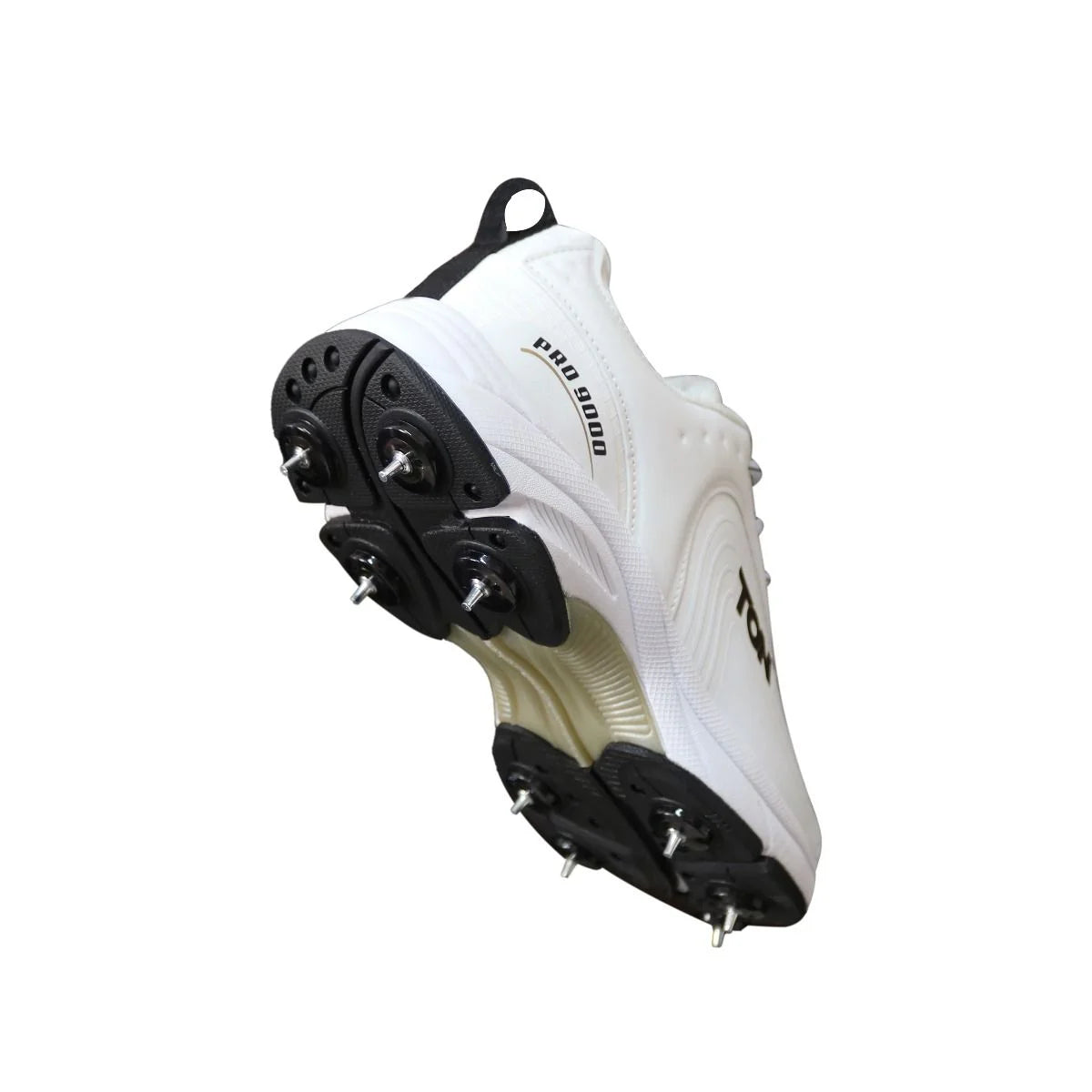 SS Ton Pro 9000 Cricket Spike Shoes - White and Black