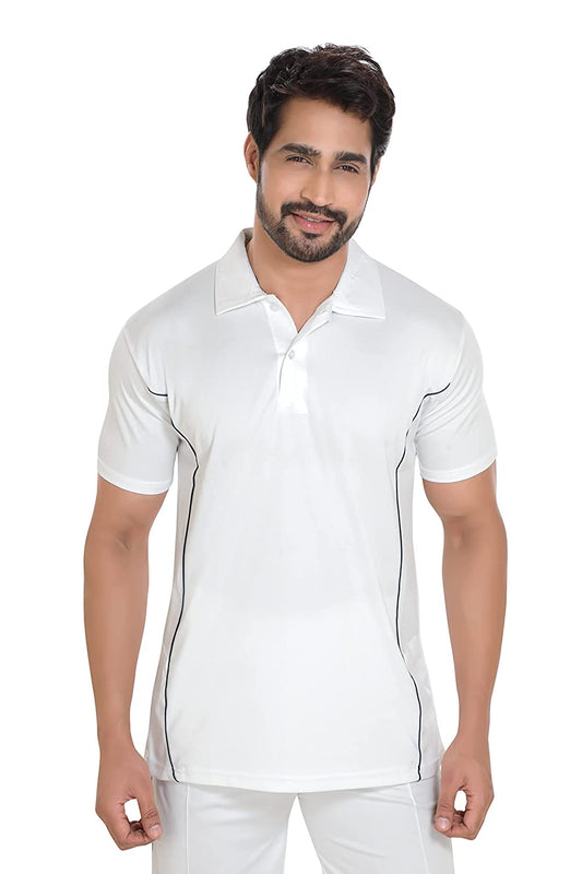 White Cricket Dress Half Sleeve For Men