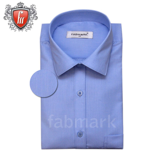 Fabmark Men's Formal Cotton Shirt Sky Blue