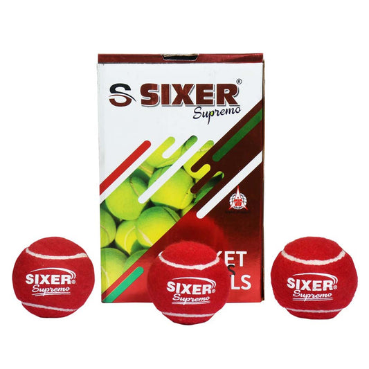 SIXER Superemo Heavy Weight Rubber Cricket Tennis Balls Pack of 6 (Maroon)