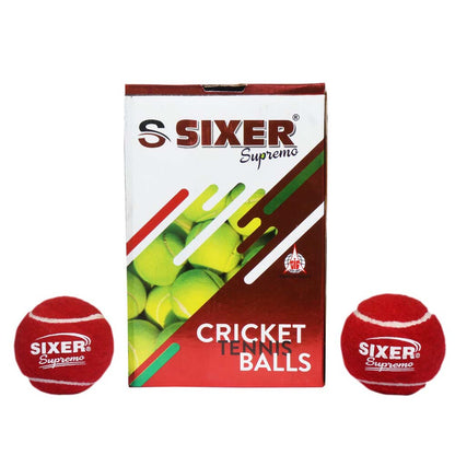 SIXER Superemo Heavy Weight Rubber Cricket Tennis Balls Pack of 6 (Maroon)