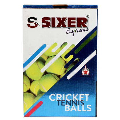 SIXER Superemo Light Weight Rubber Cricket Tennis Balls Pack of 6 (Yellow)