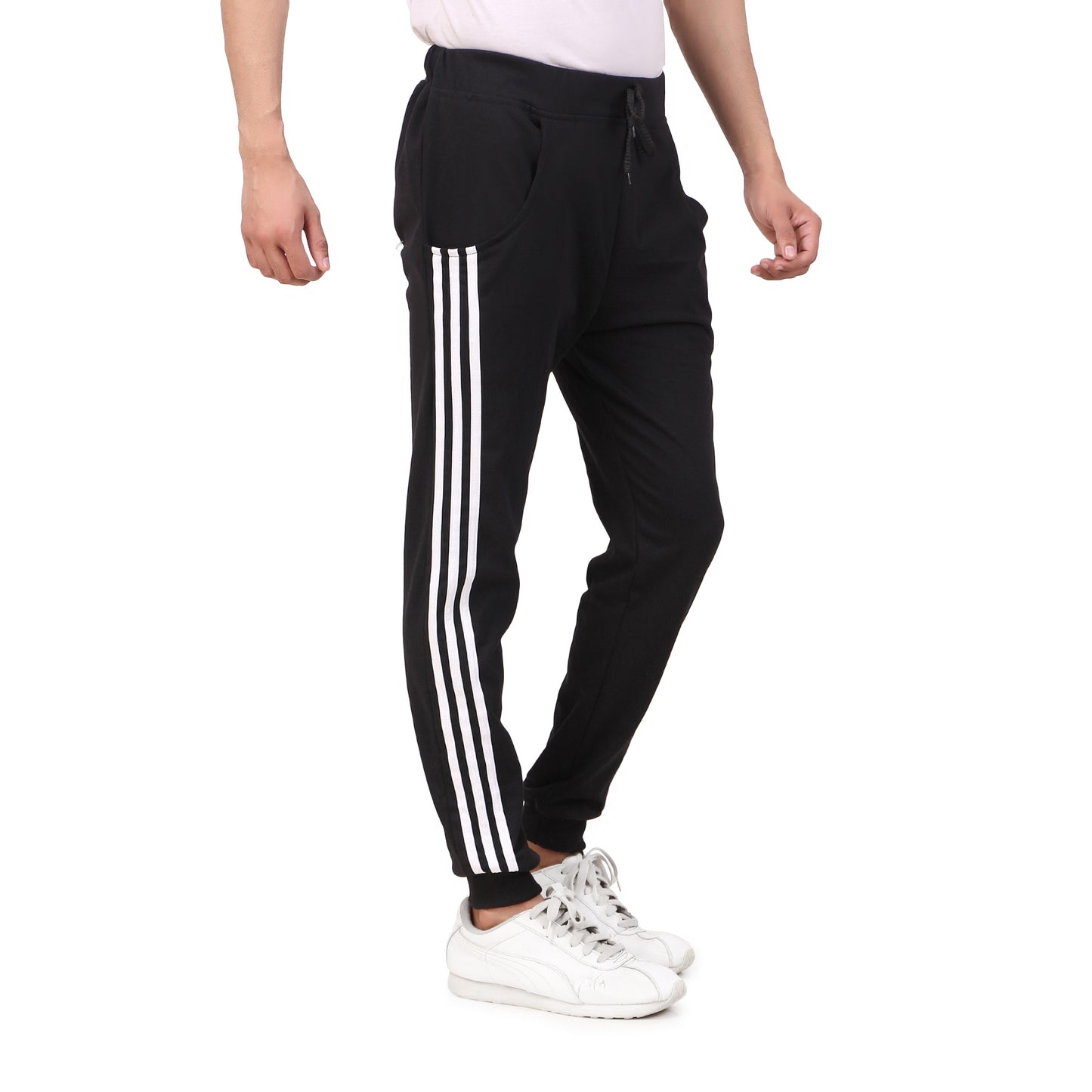 Men's Casual Solid Track Pants Black