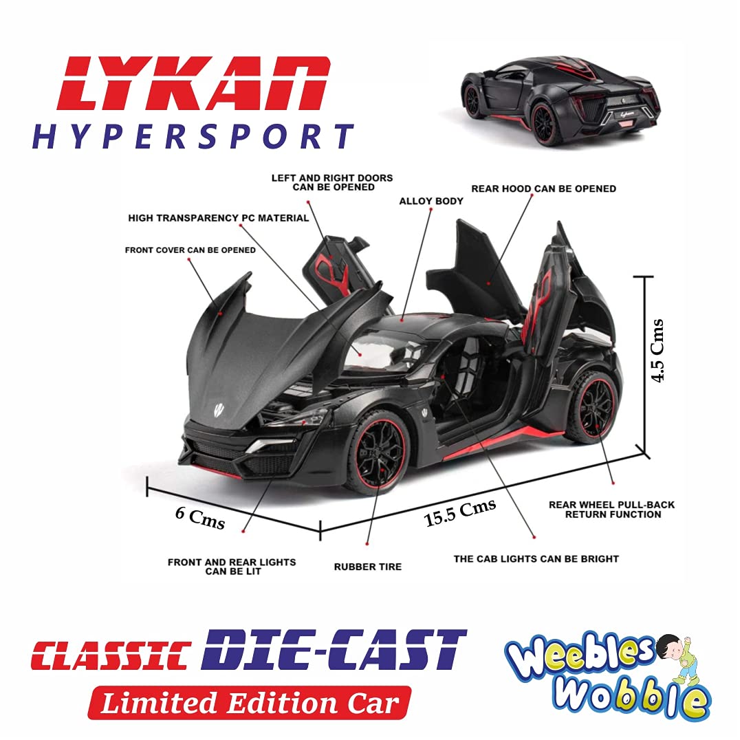 Weebles Wobble Lykan hypersport Models Pull Back Alloy Die cast Sport Car