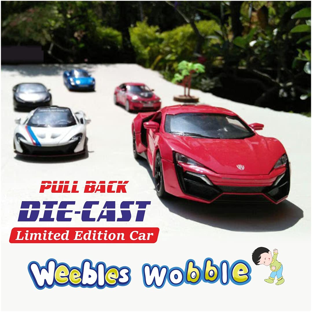 Weebles Wobble Lykan hypersport Models Pull Back Alloy Die cast Sport Car