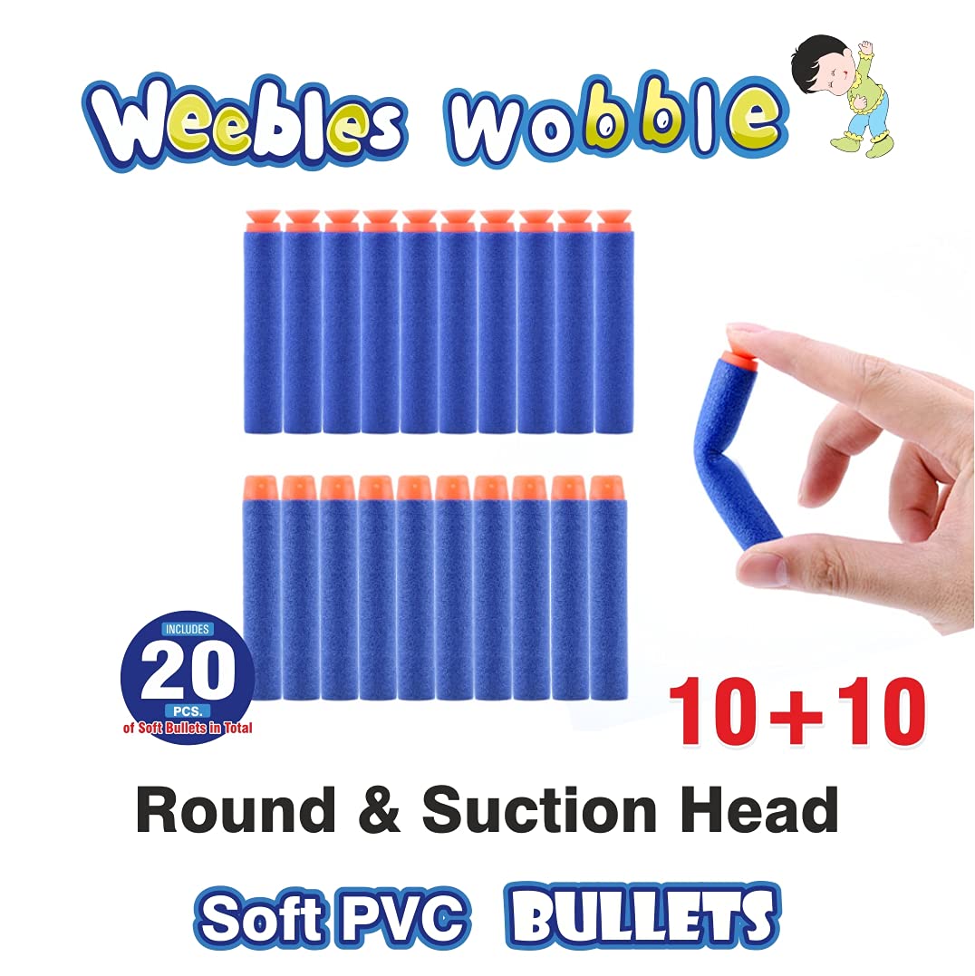 Weebles Wobble Foam Blaster Toy Gun With 20 Soft Bullets