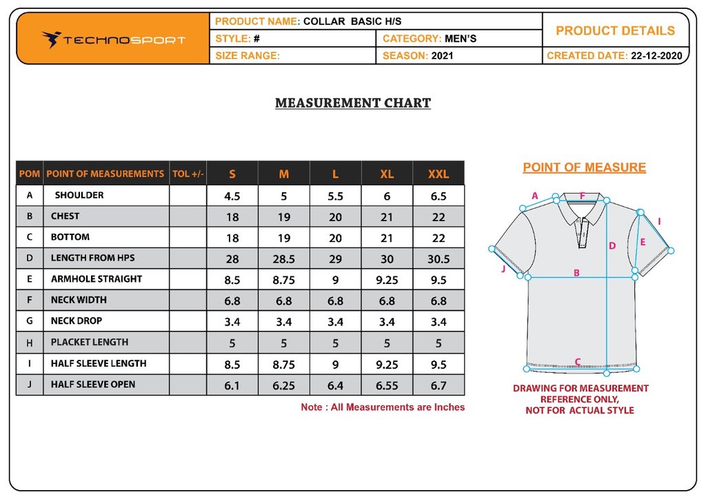 TechnoSport Polo Neck Half Sleeve Dry Fit T Shirt for Men OR-11 (Ultramarine)